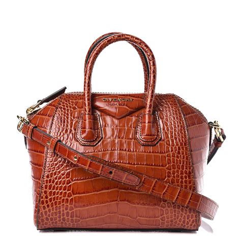 givenchy small antigona croc|Givenchy small antigona in cognac.